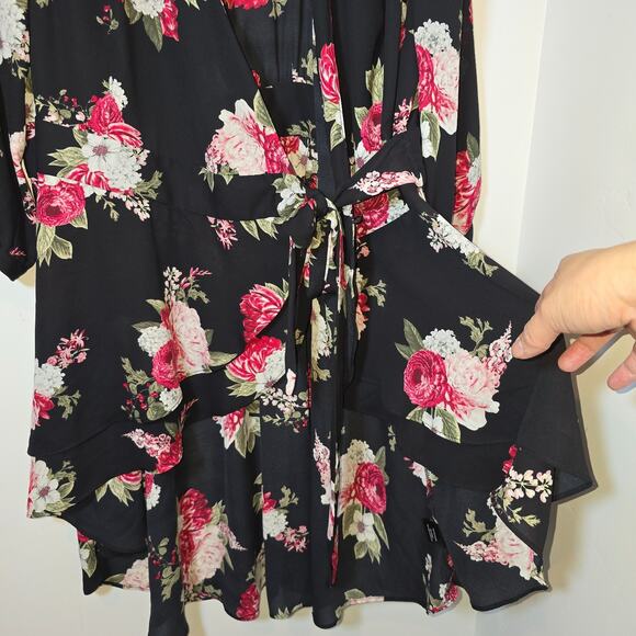 Torrid Floral Kimono Womens Size 2 2X 3/4 Sleeve Semi Sheer Fairycore - Picture 4 of 11